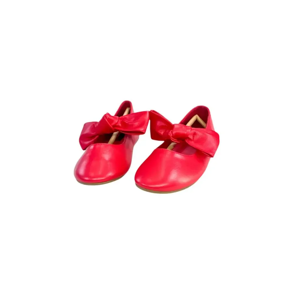 FabKids Girls Red Bow Flats Size 10